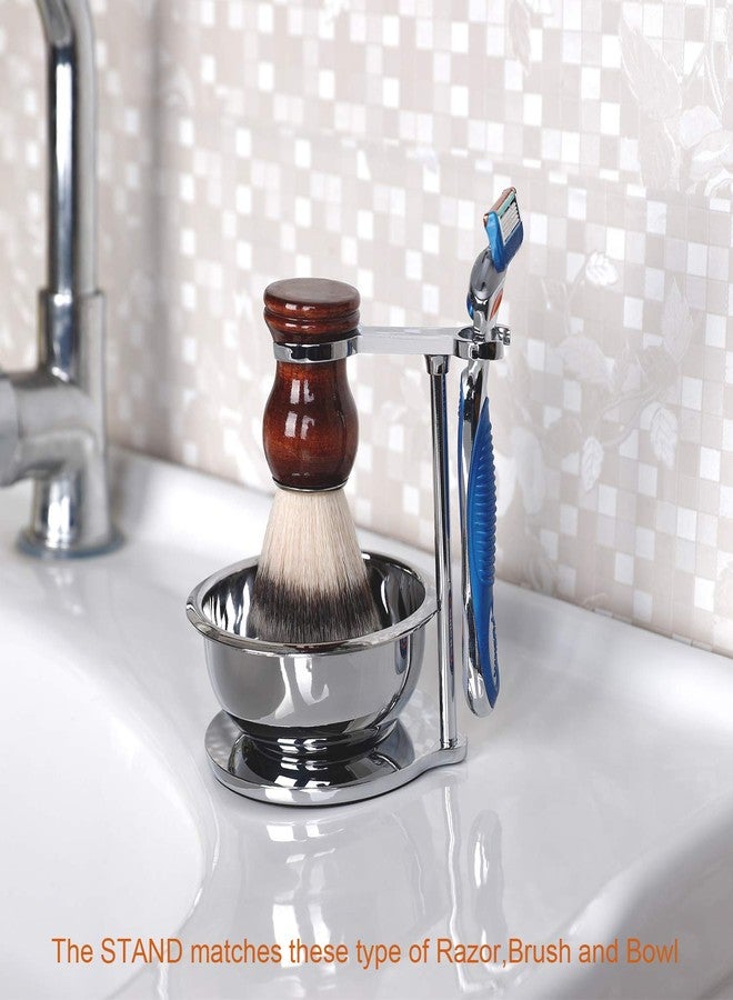 PerPro Deluxe Shaving Razor & Brush Stand with Double Layer Stainless Steel Soap Bowl Set,Compatible with Cartridge Razor,Gillette Razor,Safety Razor,Badger Shaving Brush,Gifts for Him - Image 5